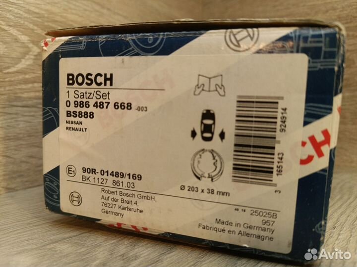 Bosch 0986487668 колодки тормозные Nissan/Renault