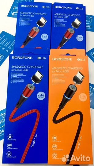 Магнитный кабель micro USB Type-C Lightning