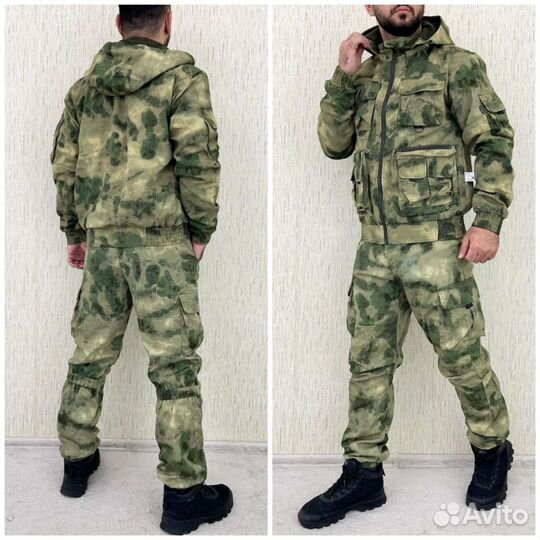 Тактический боевой костюм мох на флисе