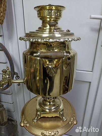 Самовар старинный на дровах.(фонарь)