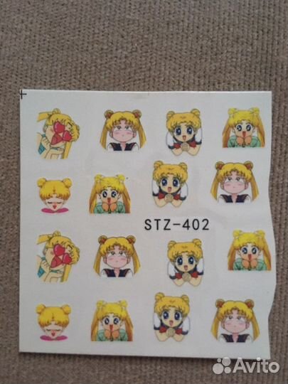 Наклейки для ногтей, маникюр сейлор мун