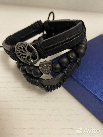 Кожаный браслет мужской