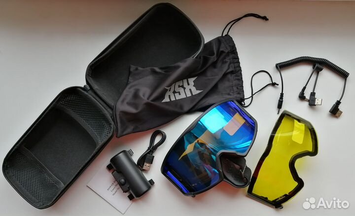 Очки с подогревом для снегохода и лыж