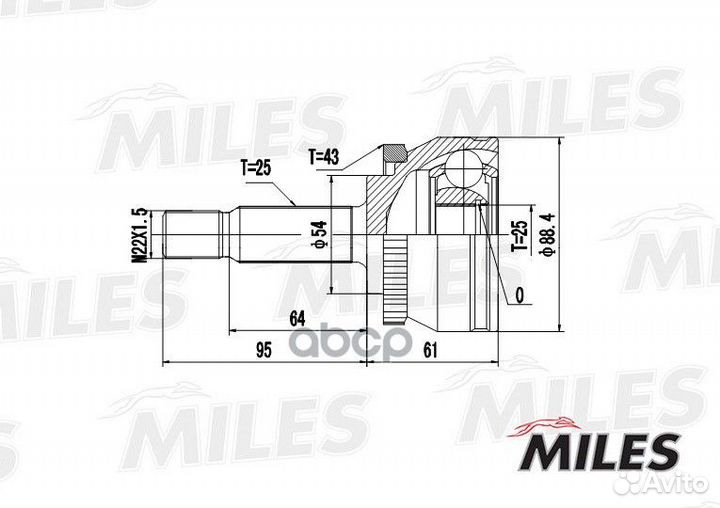 Шрус volvo S40/V40 1.6-2.0 96-00 нар.(ABS) ga20