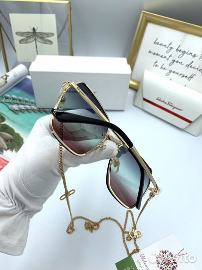 Очки Ferragamo голубые с оттенком бордо