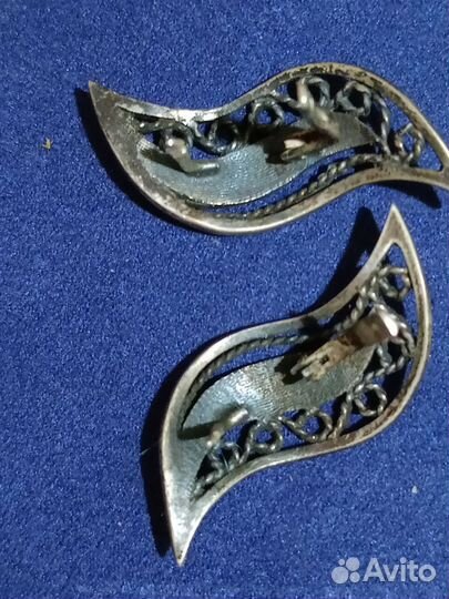 Винтажные серьги мельхиор или серебро