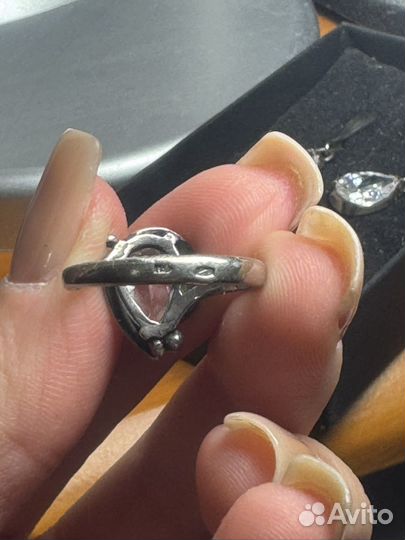 Серьги и кольцо серебро