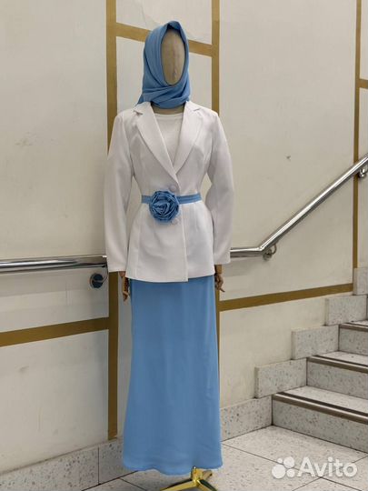 Костюм юбка + пиджак + шарф женское