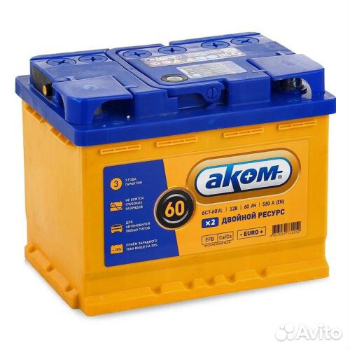 Аккумулятор akom 60ah детальцентр