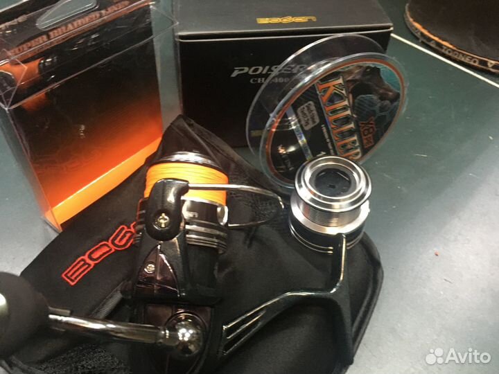 Катушка Bogan Poiseroc с намотанной плетенкой 8x