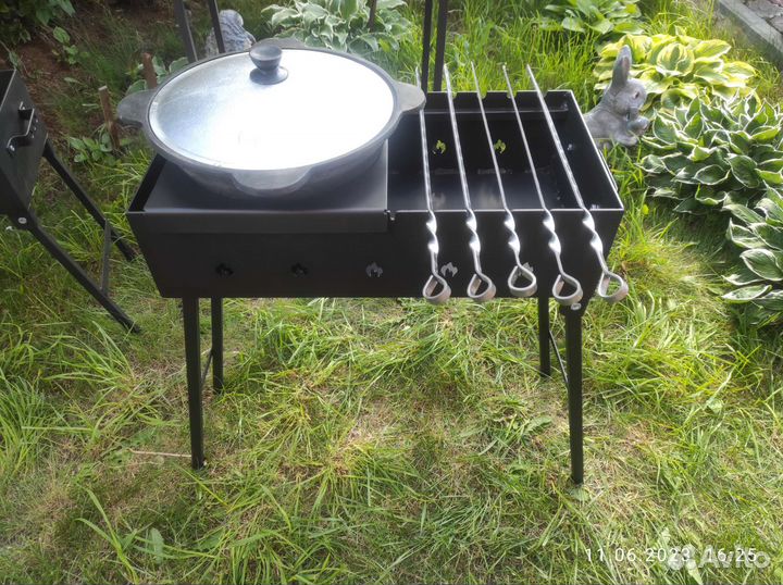 Мангал 600 мм складные ножки новый (сталь 3 мм)