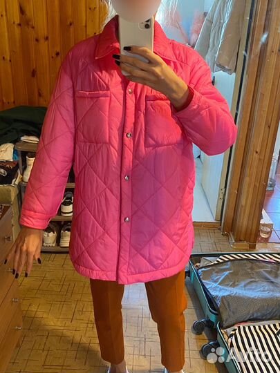 Куртка рубашка розовая размер L