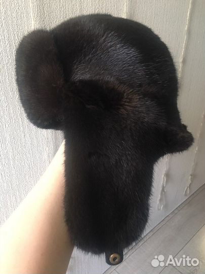 Мужская норковая шапка ушанка
