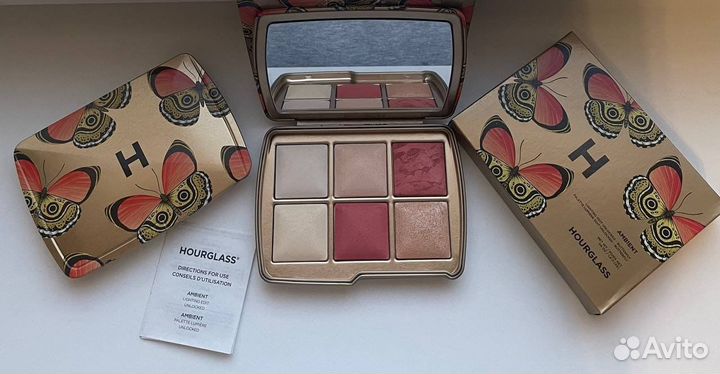 Hourglass палетка бабочка румяна хайлайтер