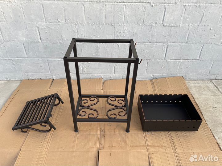 Мангал № 0019/2 с полкой и дровницей