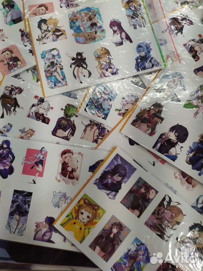 Стикерпак А5 с персонажами игры Genshin impact