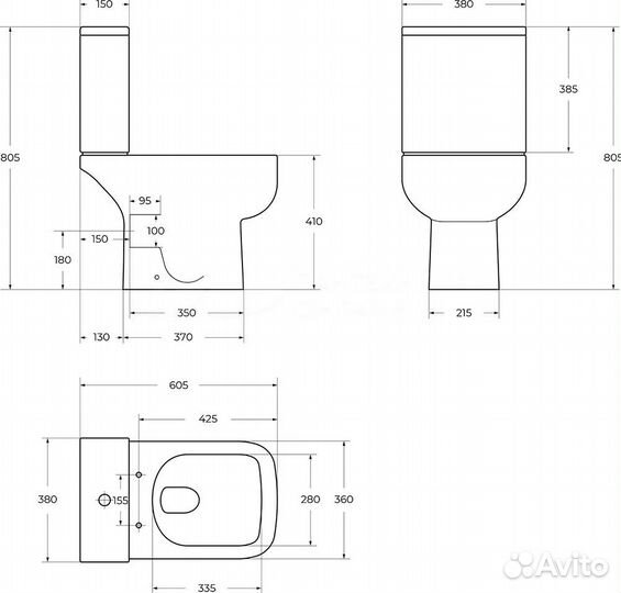 Унитаз BelBagno Aurora BB8604CPR/SC