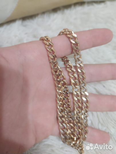 Цепь золотая мужская из медицинского сплава бу