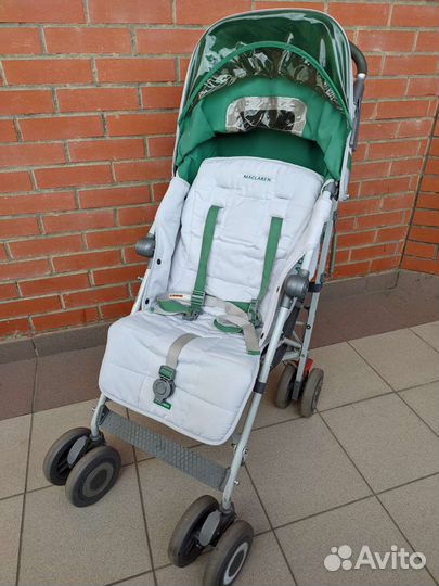 Коляска-трость maclaren techno xlr silver/green