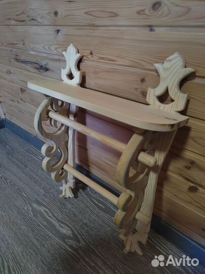 Вешалка с полкой для бани