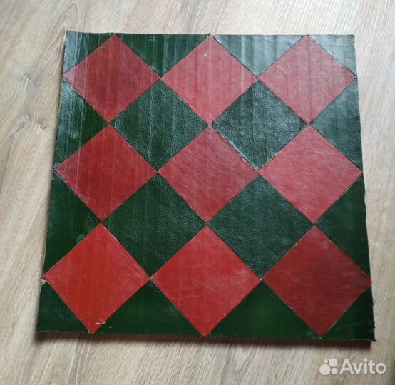 Столик реечный из дуба и натуральной кожи