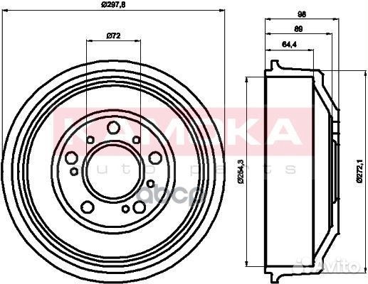 Барабан тормозной 104017 kamoka