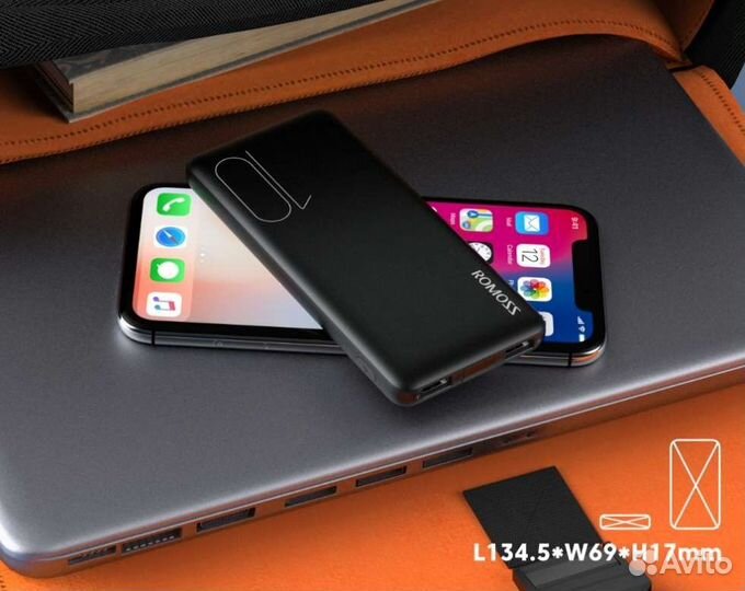 Повербанк тонкий Romoss Slim10 (PSP10)