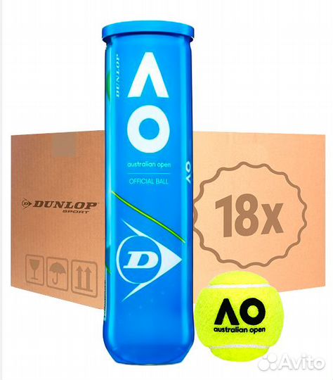 Теннисные мячи Dunlop Australian Open 72 мяча 4B