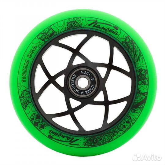 Колесо самокат Комета Атом Салатовый / Черный