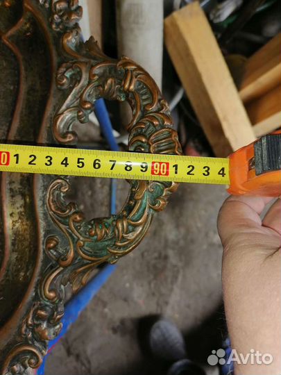 Поднос старинный антиквариат. Медный