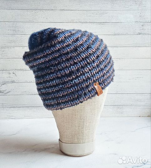 Шапка зимняя унисекс ручной работы