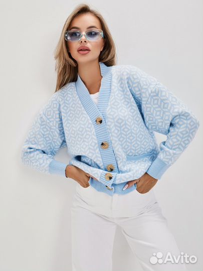 Кардиган женский удлиненный на пуговицах оверсайз