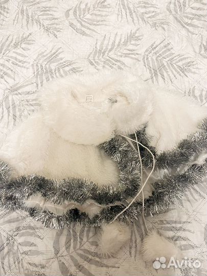 Накидка меховая белая на девочку 3-6 лет
