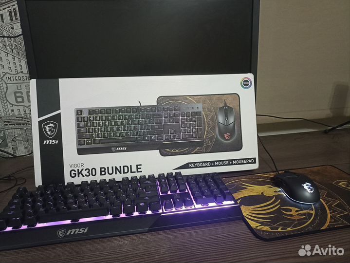 Механическая клавиатура, мышь Игровой набор MSI