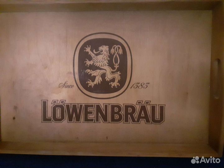 Поднос пивной деревянный новый