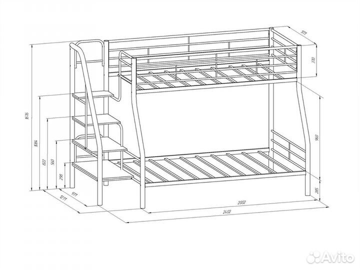Кровать двухъярусная Толедо 1П
