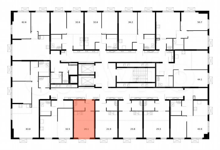 Квартира-студия, 20,1 м², 8/17 эт.
