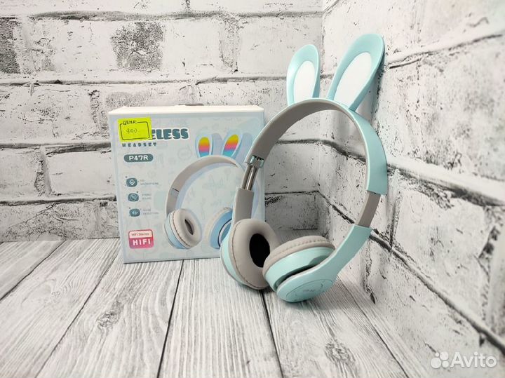 Детские наушники, новые, беспроводные, с ушками