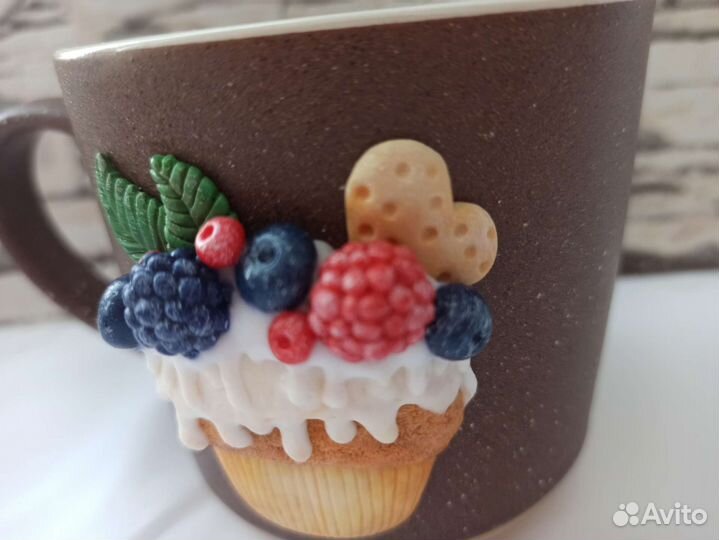 Кружки с декором из полимерной глины