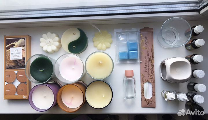 Арома-набор: свечи, аромавоск, аромалампа, масла