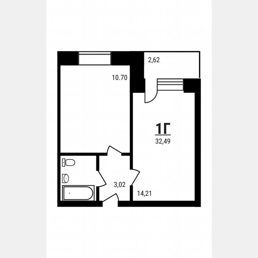 1-к. квартира, 32,5 м², 1/5 эт.