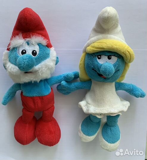 Папа-Смурф и Смурфетта-мягкие игрушки