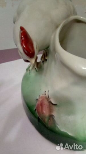 Карандашница Курица, фарфор, СССР старая Городница