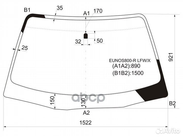 Стекло лобовое Mazda Eunos 800 93-97 / Millenia