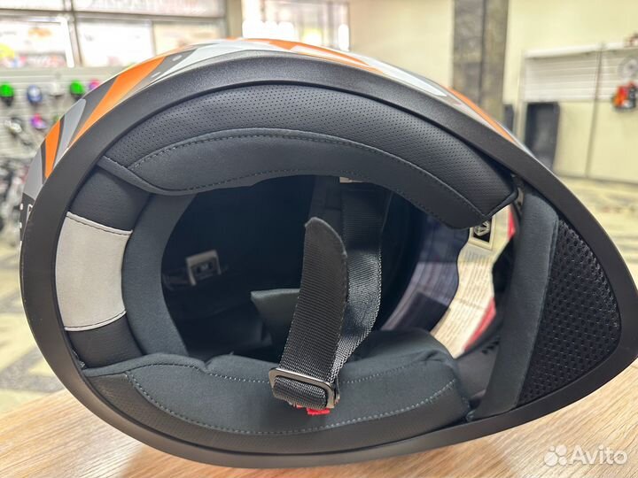 Шлем интеграл ataki JK316 Pattern оранжевый/белый