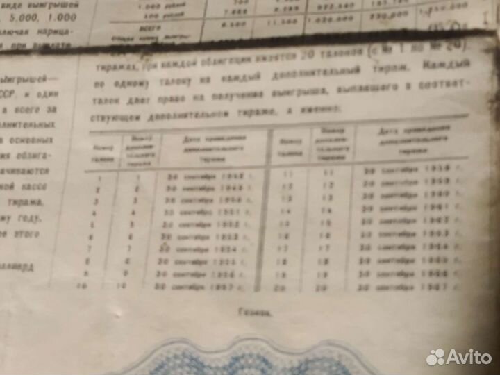 Облигация займа СССР 1948 г. непогашенная