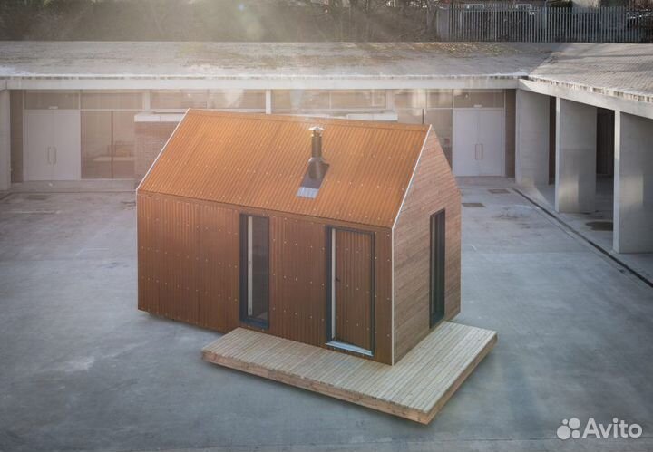 Каркасный дом Глэмпинг Барн хаус 24м2