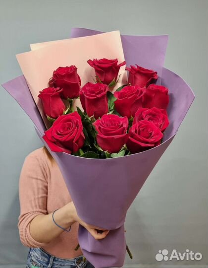 Букет из 11 роз в фоамиране