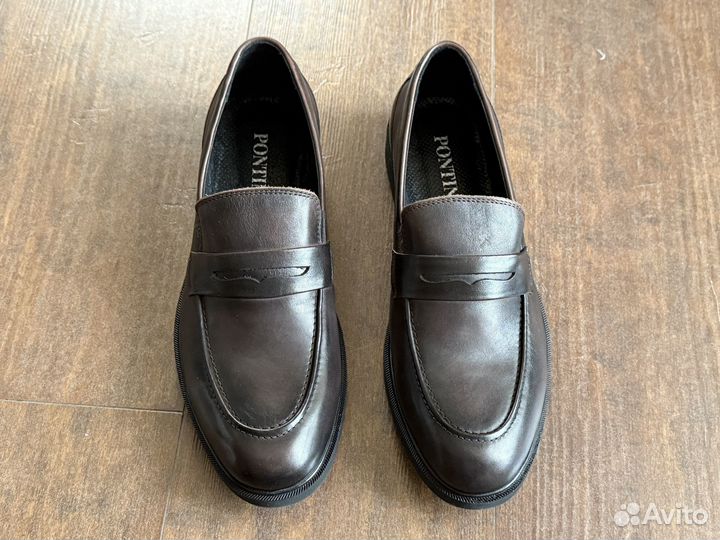 Лоферы мужские кожаные натуральные коричневые