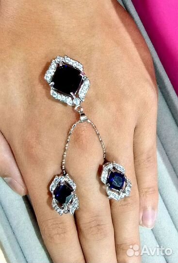 Серьги и кольцо (тибетское серебро)